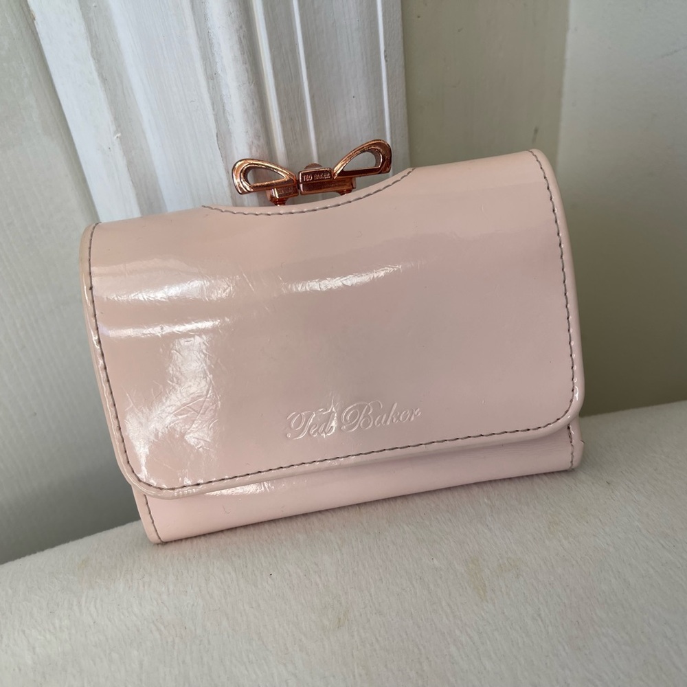 Ted Baker Blush Pink Wallet with Bow Accent GUC